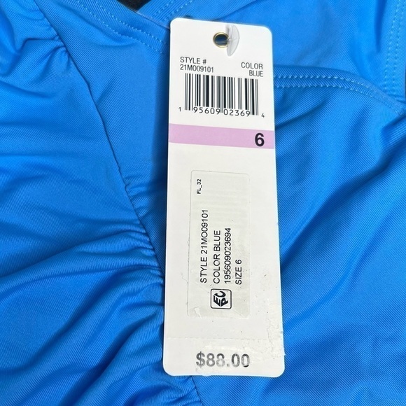 Anne Cole Live in Color V-Neck Cross-Back Shirred One-Piece Swimsuit - Picture 7 of 9